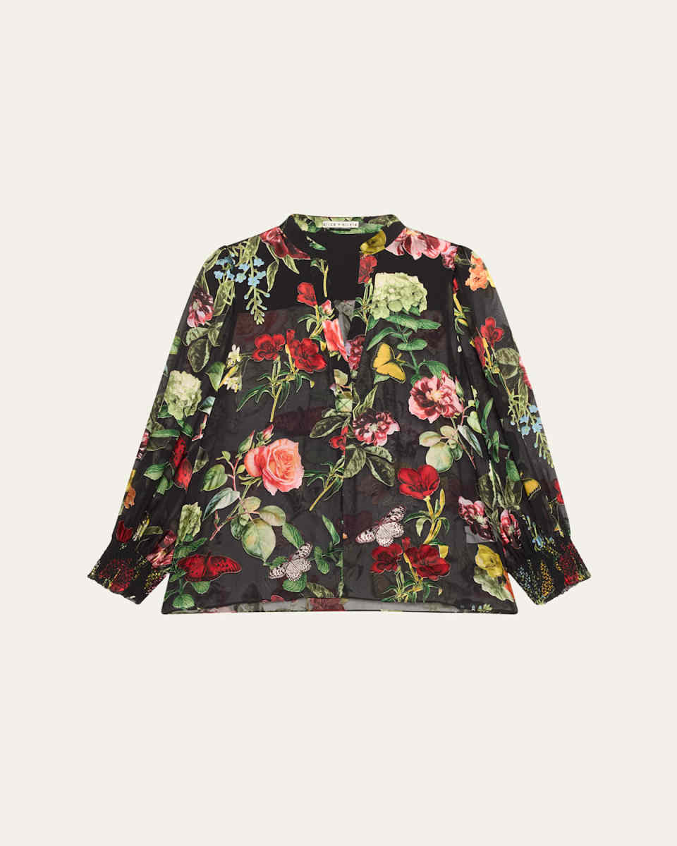 Sheila Floral Semi-Sheer Blouse